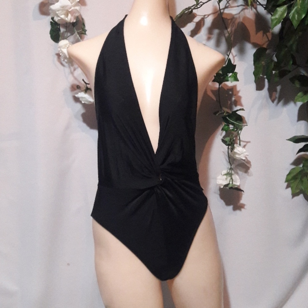 Shape fx Swim black halter 1 piece swimsuit 4 - Picture 1 of 6